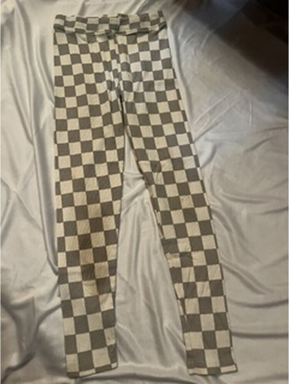 Jessica Simpson beige checkerboard leggings girls